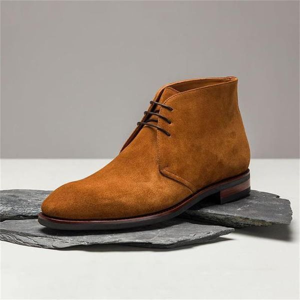 

boot men's fashions suede high-quality retro-color shoes solid boots fashion zapatos of ha886, Black