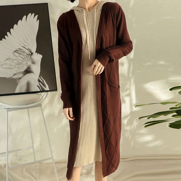 

women's sweaters sweaters spring and autumn diamond pattern cardigan solid medium length jacket women's sweater tb8z, White;black
