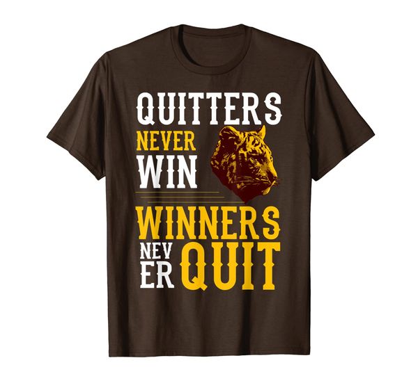 

inspirational gift - quitters never win winners never quit t-shirt, White;black