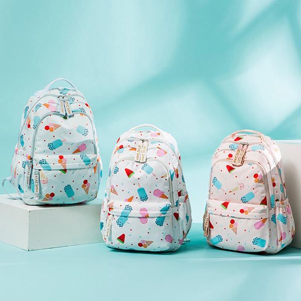 

school bags ice cream printed casual backpack female middle high student schoolbag large capacity waterproof girls travel