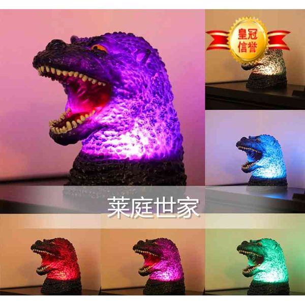 

godzilla colorful night light animation hand model dinosaur monster desk lamp