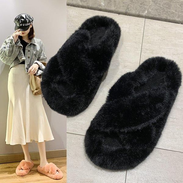 

women winter home slippers shoes non-slip soft warm house indoor bedroom lovers couples floor, Black