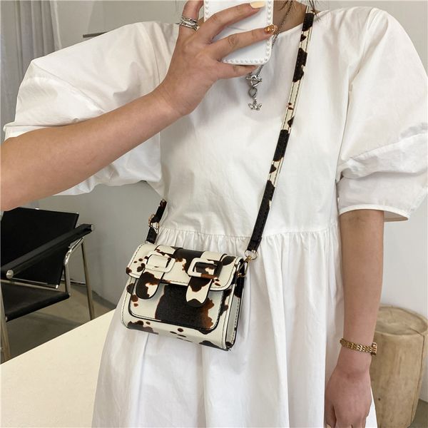 

casual all-match women flap shoulder messenger bags retro cow patter ladies small square bag fashion female girls purse handbags