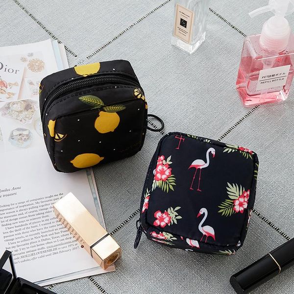 

storage bags balleenshiny 1pc cotton linen makeup bag cartoon cactus coin purse portable square key cards organizer pouch
