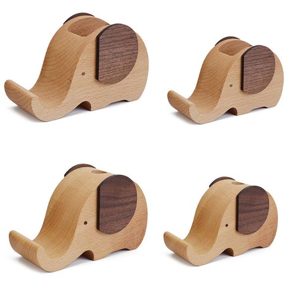 

cell phone mounts & holders deskstand holder wood made elephant shape pen