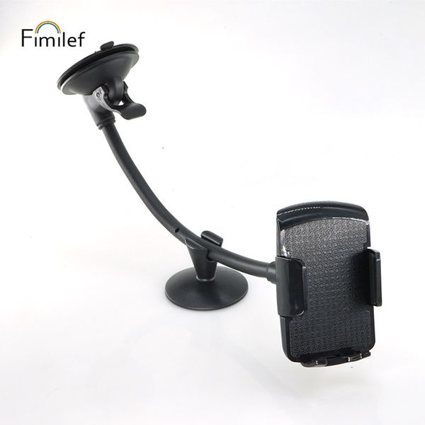 Fimilef Supporto per auto a braccio lungo per parabrezza, robusto supporto per cellulare a ventosa in gel appiccicoso con 360