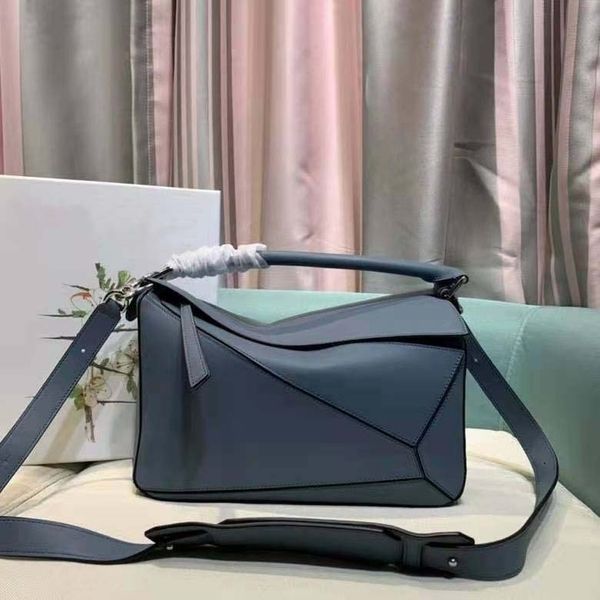 

75% off luxury handbag italian calfskin leather bag splicing geometry cnzp