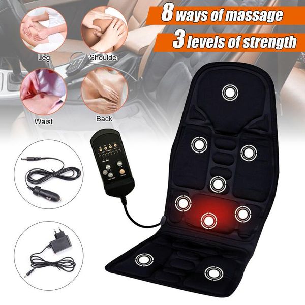 

seat cushions car electric heated massage cushion pain neck waist relaxation vibration massager pad cover full body