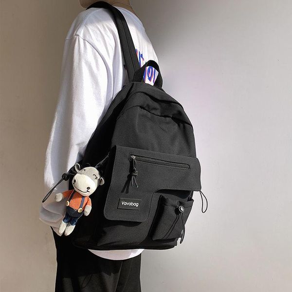 Mochila jovem faculdade simples escola escola masculino coreano médio escola alta meninos moda tendência