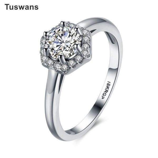 

wedding rings romantic cz crystal ring for women white gold color engagement band female fashion jewelry(tspr829), Slivery;golden
