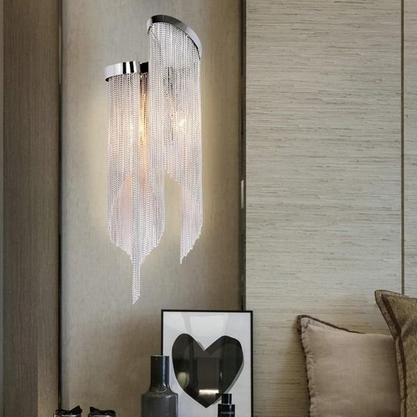 

wall lamp modern aluminum light design fashional tassel e14 holders luxury for bed room bedside home