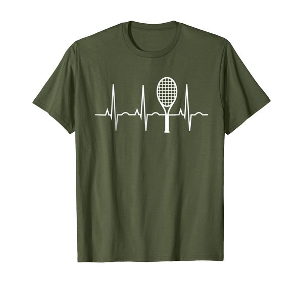 

tennis heartbeat shirt tennis gift tee for players fans, White;black