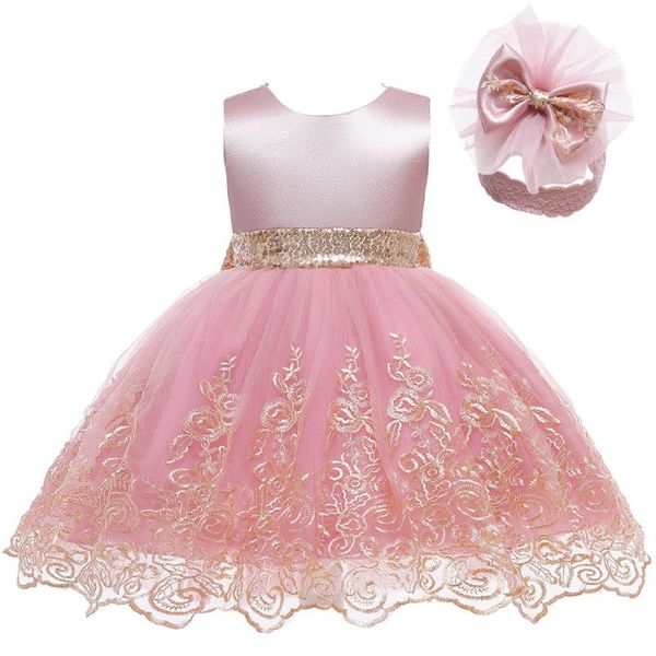 

girl's dresses born baby clothes big bow sleeveless lace princess for girl first birthday party ball gown+headwear kids 0-2 year, Red;yellow