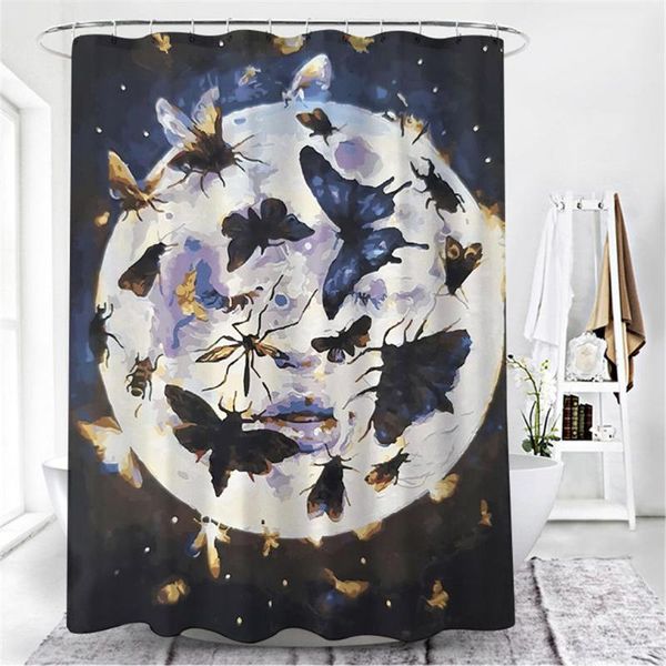 

shower curtains butterfly printing flowers curtain bathroom waterproof anti-peeping bath blackout screen door decor