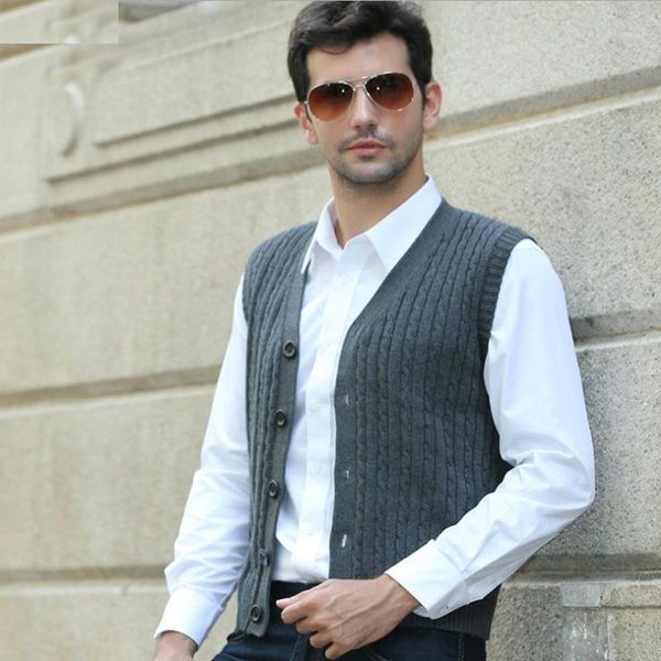 

sweaters autumn men's sleeveless v-neck vest 100% cotton casual knitted coats fashion mens slim 1 jx4m, White;black