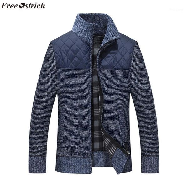 

men's jackets ostrich men jacket 2021 winter casual fashion warm cardigan sweater autumn coat, Black;brown