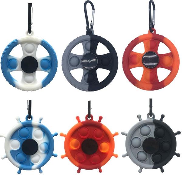 

party favor gifts luminous finger gyro glow-in-the-night silicone rat control pioneer decompression key ring keychain