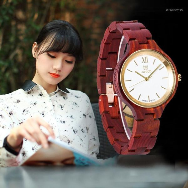 

wristwatches 2021 brand natural sandal wood analog watch women japan miyota quartz movement wooden watches dress wristwatch for, Slivery;brown