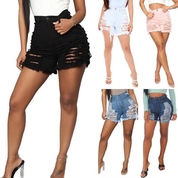 

women's shorts button zip closure female women hollow out fringed edge for party, White;black