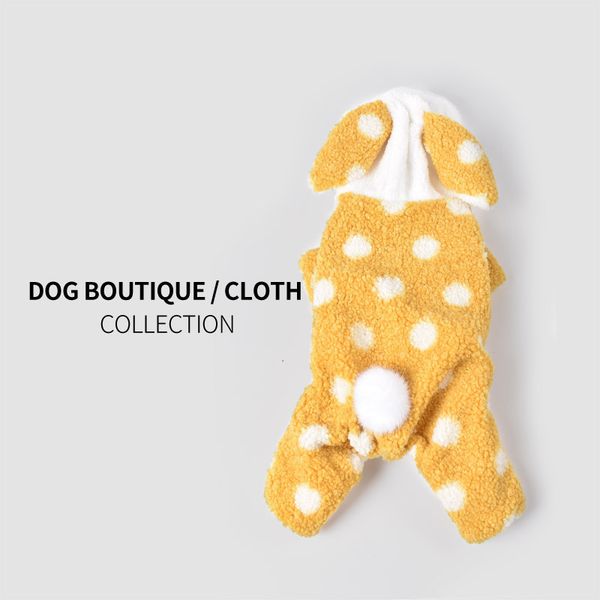 

dog winter pet cat hooded rabbit ear four legged clothing plush thickened warm products