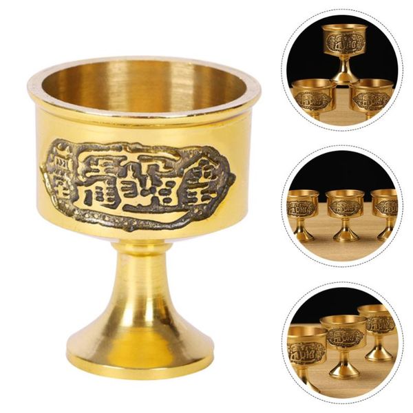 

1pc decorative metal copper cup luxury retro style novelty unique table desk objects & figurines