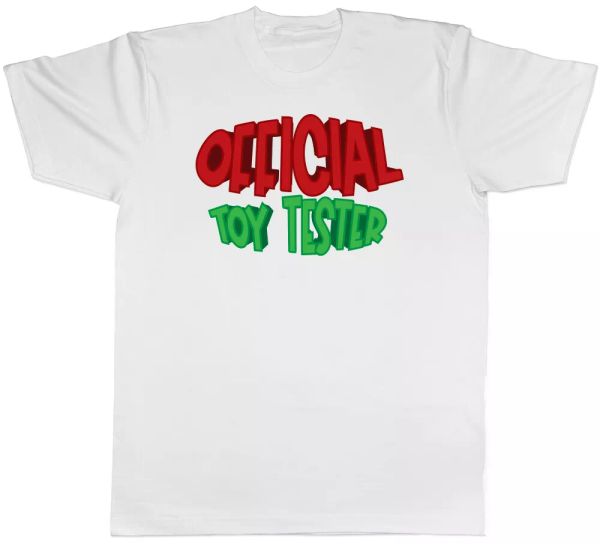 

official toy tester christmas mens t-shirt, White;black