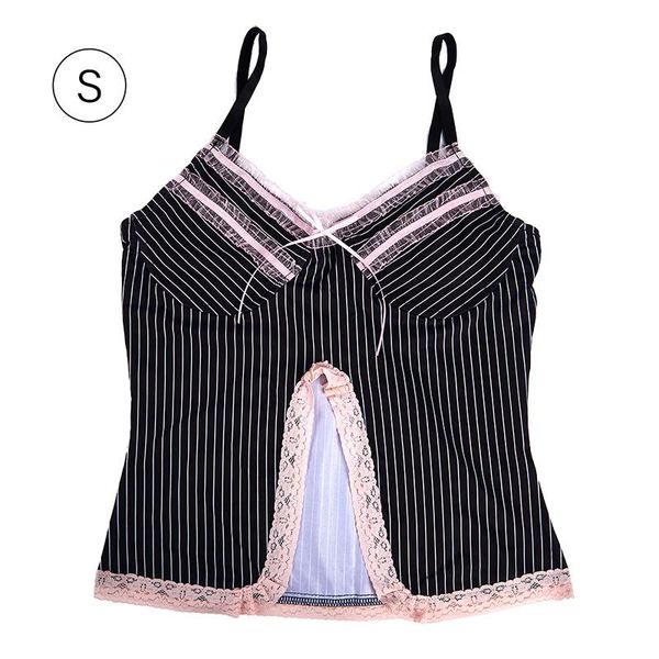 

yoga outfit black ribbon gothic garnish striped female v cami sports underwear