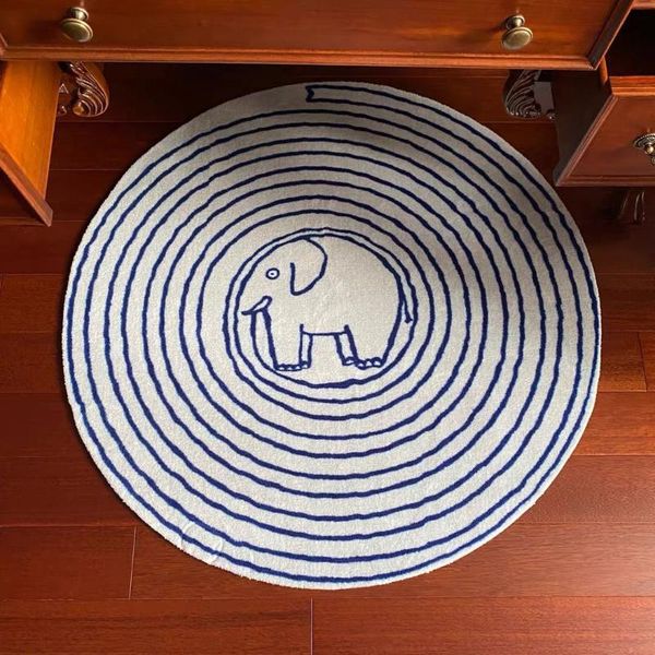 

carpets abstract cartoon pattern round carpet elephant bedroom bedside desk chair floor mats cute children's room