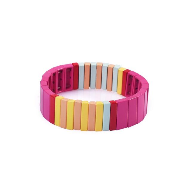 

link, chain tile tila braided bracelet women beaded strand colorful handmade stackable beads wrap diy friendship, Black