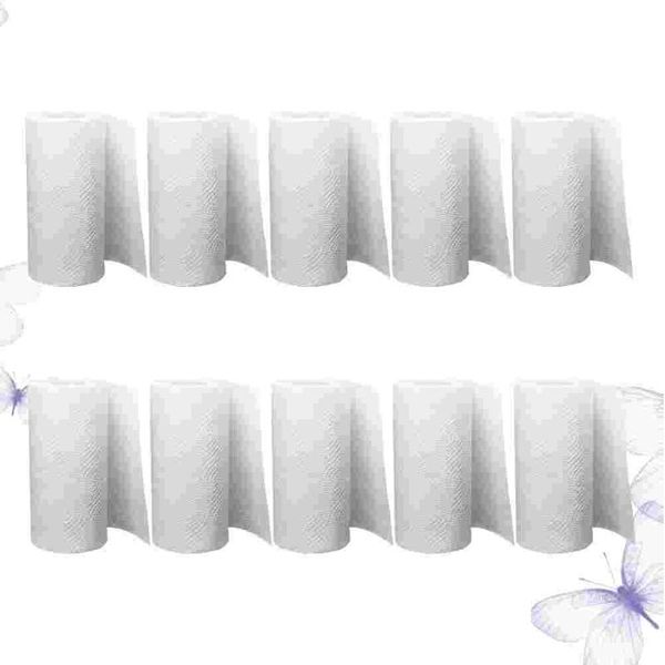 

toilet paper holders 10 rolls kitchen towel water oil absorption papers household tissue for home daily use (white)