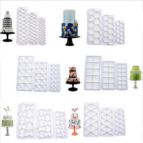 

baking moulds 3 pcs geometry fondant cookie cutter cake mold decorating tools