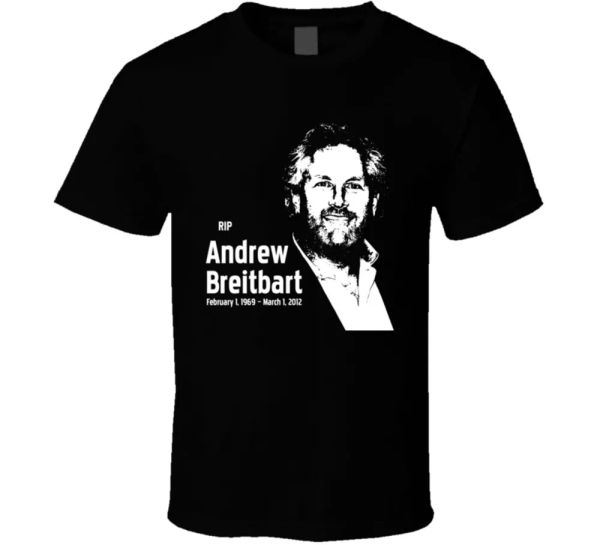

rip andrew breitbart conservative talk political t shirt, White;black