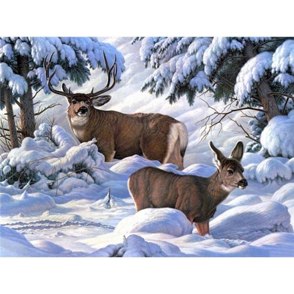 

paintings gatyztory diy oil painting by numbers christmas deer handpainted decor animal number kit drawing on canvas wall art gift