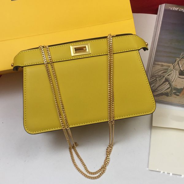 

single shoulder tote bag women gold chain crossbody handbag quality genuine leather package internal spacer pocket