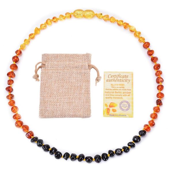 

0-12 years old anniversary 2021 natural baltic amber necklace baby chain children's jewelry chains, Silver