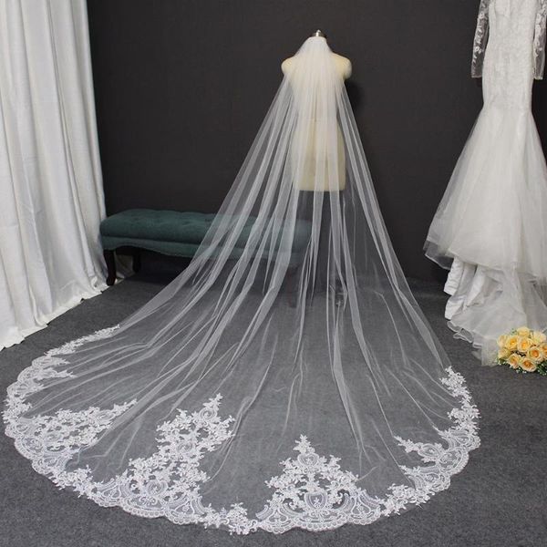 

bridal veils lace wedding veil 3 meters long with comb elegant for bride veu de noiva accessories, Black