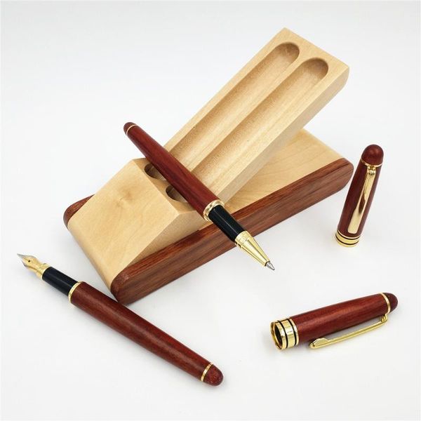 

fountain pens mahogany pen set gift signature wooden with box
