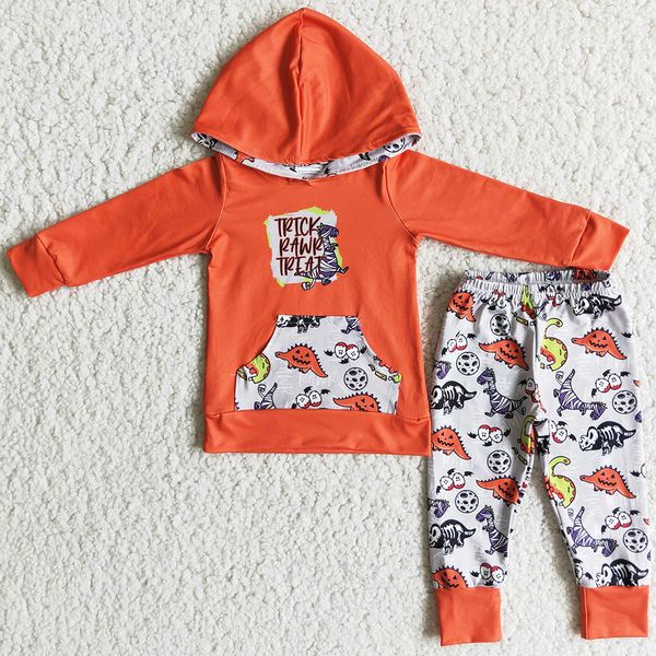 

kids designer clothes boys hoodies sets boutique halloween boy clothing outfits fashion dinosaur toddler baby kid fall outfit wholesale chil, White
