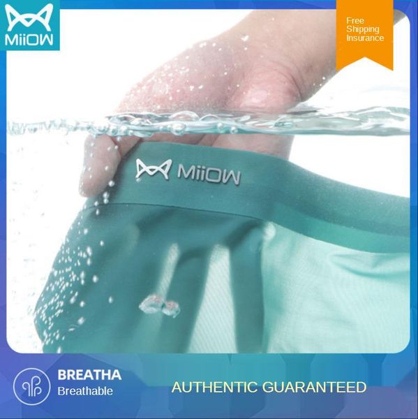 

women's shorts miow men's underwear ice summer breathable antibacterial thin boxer middle waist traceless youth, White;black