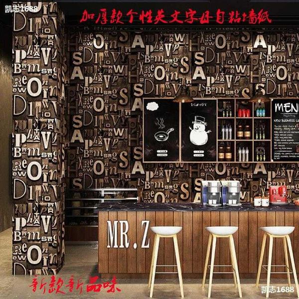 

wallpapers english alphabet clothing shop thickened milk tea 3 wallpaper el adhesive stereo d barber dormitory from