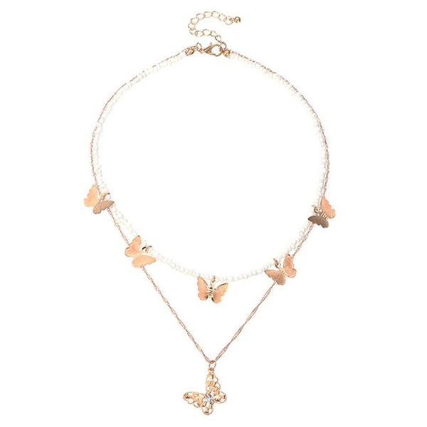 

fashion simple style hollow bohemian cute animal butterfly clavicle chain jewelry for women long pendants necklaces pendant, Silver