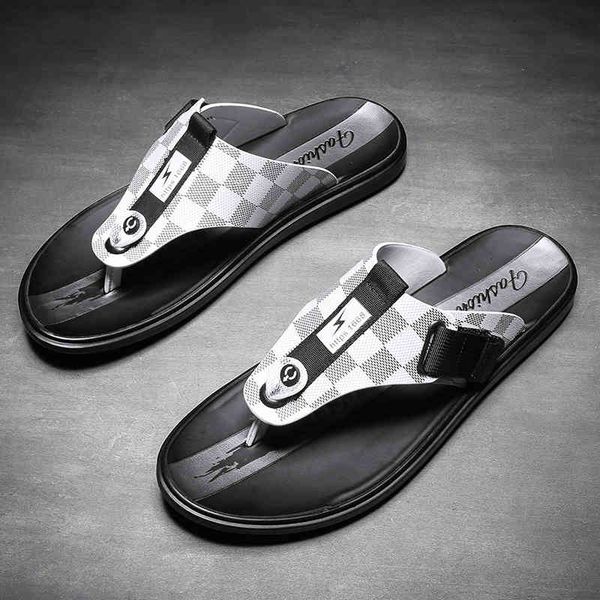 

slippers sandÃ¡lia masculina de couro preto, chinelo praia para homens, verÃ£o 0kdz, Black