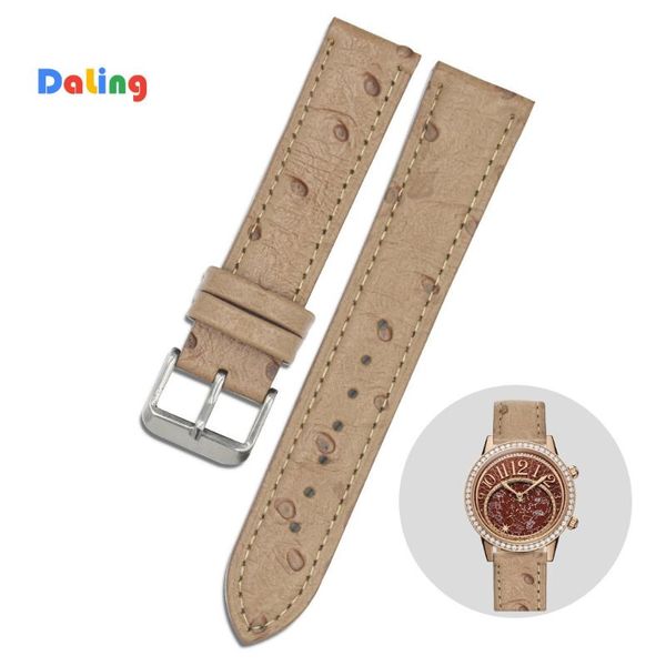 

watch bands switch raw ear leather strap earthy yellow ostrich pattern 18mm 20mm 22mm, Black;brown
