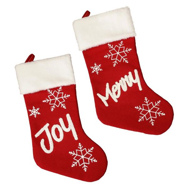 

christmas decorations 2pcs xmas style sock pendants gift candy storage bag packing