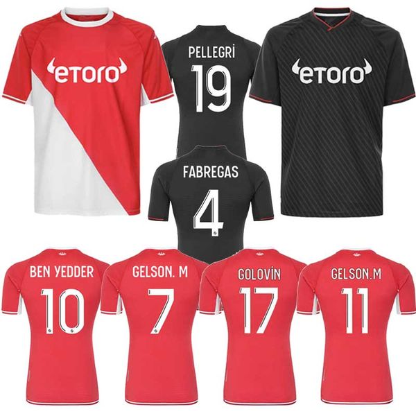 

2021 2022 maillots as monaco soccer jerseys ben yedder boadu golovin 21 22 geubbels men kids maillot de foot flocage jorge football shirt, Black;yellow
