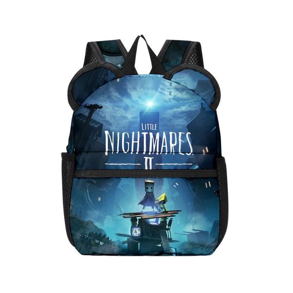 

backpack 3d printing backpacks little nightmares teenager students school bags men/women outside travel waterproof cat ears