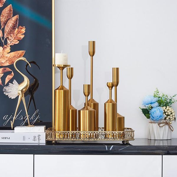 

candle holders household holder/6 piece set modern luxury metal holder home decoration deskornament