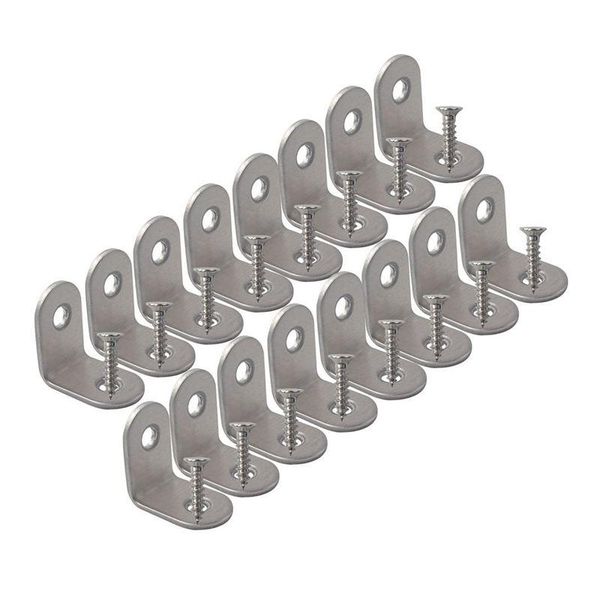 

bath accessory set corner brace, 20mmx20mm stainless steel brace joint right angle bracket fastener, 16 pieces with screws