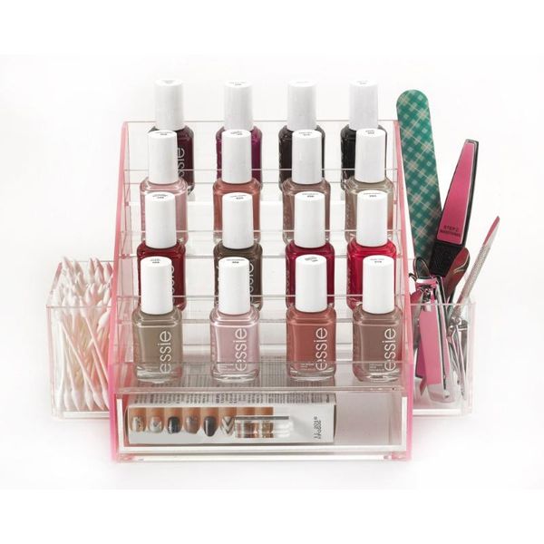 

bathroom storage & organization acrylic nail polish organizer makeup box deskdesk cosmetic display make up holder
