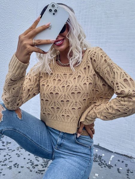 

ribbed knit trim drop shoulder sweater k60j#, White